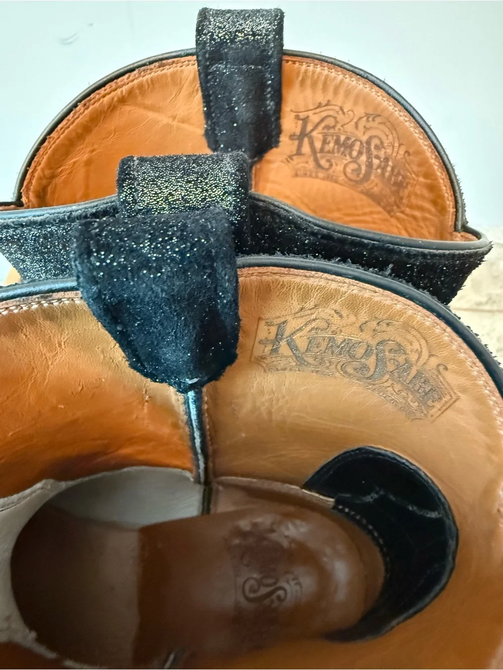 Kemo Sabe Grit Black Sparkle Lizzy Short Cowboy Boot